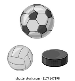 Vector design of sport and ball symbol. Set of sport and athletic stock symbol for web.