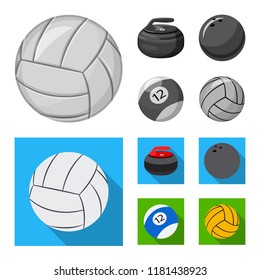 Vector design of sport and ball symbol. Set of sport and athletic vector icon for stock.