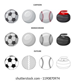Vector design of sport and ball symbol. Collection of sport and athletic vector icon for stock.