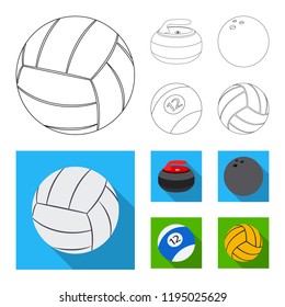 Vector design of sport and ball symbol. Set of sport and athletic stock vector illustration.