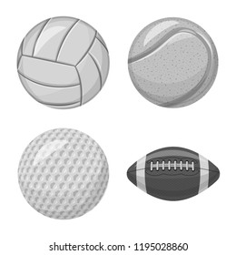 Vector design of sport and ball symbol. Collection of sport and athletic vector icon for stock.