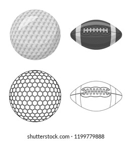 Vector design of sport and ball symbol. Collection of sport and athletic vector icon for stock.