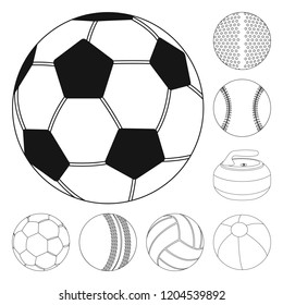 Vector design of sport and ball symbol. Set of sport and athletic vector icon for stock.