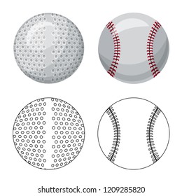Vector design of sport and ball symbol. Set of sport and athletic stock vector illustration.
