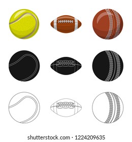 Vector design of sport and ball symbol. Set of sport and athletic stock symbol for web.