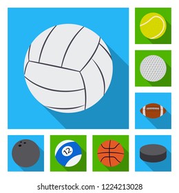 Vector design of sport and ball symbol. Set of sport and athletic vector icon for stock.