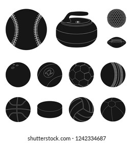 Vector design of sport and ball symbol. Set of sport and athletic vector icon for stock.