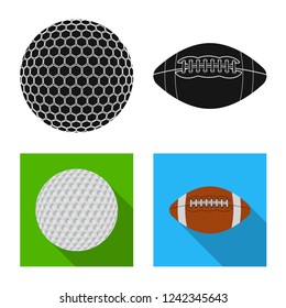 Vector design of sport and ball symbol. Set of sport and athletic stock vector illustration.