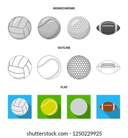 Vector design of sport and ball symbol. Collection of sport and athletic vector illustration.