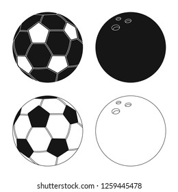 Vector design of sport and ball symbol. Set of sport and athletic stock symbol for web.