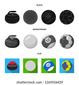 Vector design of sport and ball symbol. Collection of sport and athletic stock vector illustration.