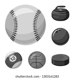 Vector design of sport and ball symbol. Set of sport and athletic vector icon for stock.