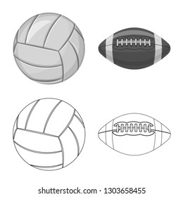 Vector design of sport and ball symbol. Collection of sport and athletic vector icon for stock.