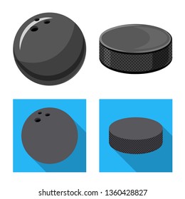 Vector design of sport and ball symbol. Set of sport and athletic vector icon for stock.