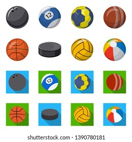 Vector design of sport and ball symbol. Collection of sport and athletic stock symbol for web.