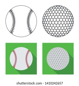 Vector design of sport and ball symbol. Set of sport and athletic vector icon for stock.