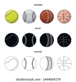 Vector design of sport and ball symbol. Collection of sport and athletic stock vector illustration.