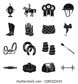 Vector design of sport and competition icon. Collection of sport and equestrian stock symbol for web.