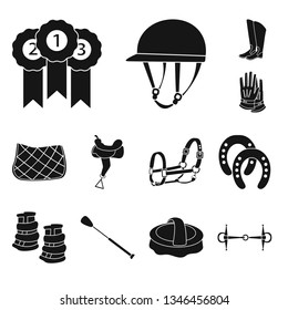 Vector design of sport and competition icon. Set of sport and equestrian vector icon for stock.