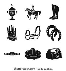 Vector design of sport and competition icon. Set of sport and equestrian stock vector illustration.