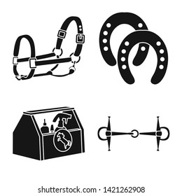 Vector design of sport and competition icon. Set of sport and equestrian vector icon for stock.