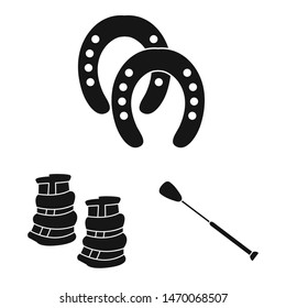 Vector design of sport and competition icon. Set of sport and equestrian vector icon for stock.