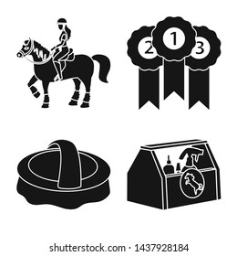 Vector design of sport and competition logo. Collection of sport and equestrian vector icon for stock.