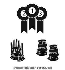 Vector design of sport and competition logo. Collection of sport and equestrian stock vector illustration.