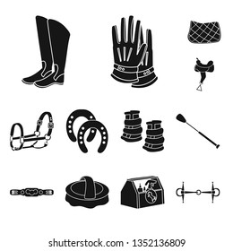 Vector design of sport and competition sign. Collection of sport and equestrian stock symbol for web.