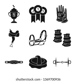 Vector design of sport and competition symbol. Set of sport and equestrian vector icon for stock.