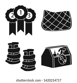 Vector design of sport and competition symbol. Set of sport and equestrian stock symbol for web.