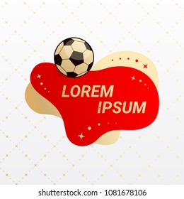 Vector design sport template banner with soccer ball. 