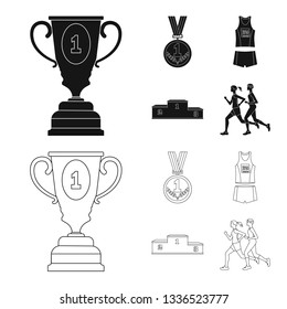 Vector design of sport  and winner icon. Collection of sport  and fitness  stock vector illustration.