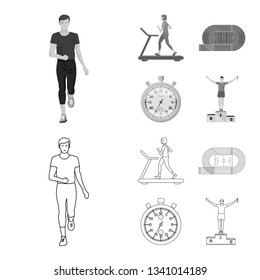 Vector design of sport  and winner icon. Collection of sport  and fitness  stock symbol for web.