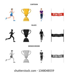 Vector design of sport  and winner icon. Set of sport  and fitness  stock vector illustration.