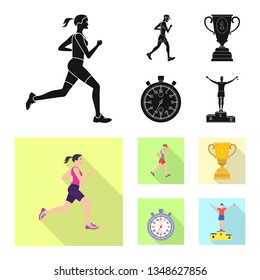 Vector design of sport  and winner icon. Collection of sport  and fitness  stock symbol for web.