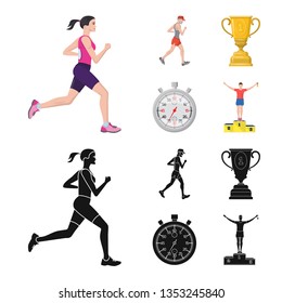 Vector design of sport  and winner icon. Set of sport  and fitness  stock symbol for web.