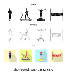 Vector design of sport  and winner icon. Set of sport  and fitness  stock vector illustration.