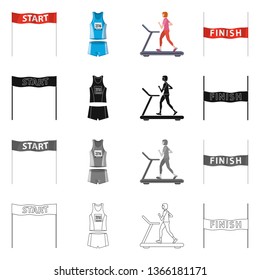 Vector design of sport  and winner icon. Collection of sport  and fitness  stock vector illustration.