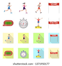 Vector design of sport  and winner icon. Set of sport  and fitness  vector icon for stock.