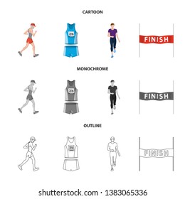 Vector design of sport  and winner icon. Collection of sport  and fitness  stock vector illustration.
