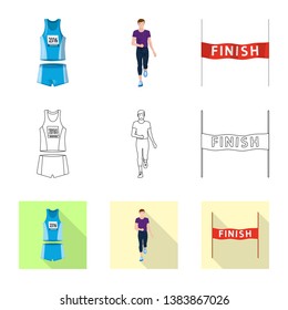 Vector design of sport  and winner icon. Set of sport  and fitness  stock symbol for web.