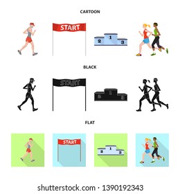 Vector design of sport  and winner icon. Set of sport  and fitness  stock symbol for web.