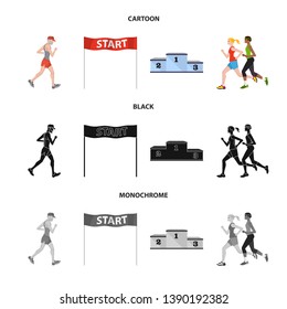 Vector design of sport  and winner icon. Set of sport  and fitness  vector icon for stock.