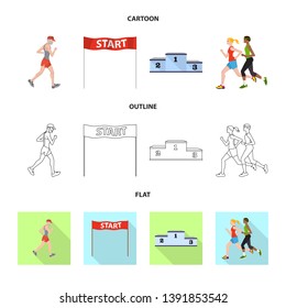 Vector design of sport  and winner icon. Set of sport  and fitness  stock vector illustration.