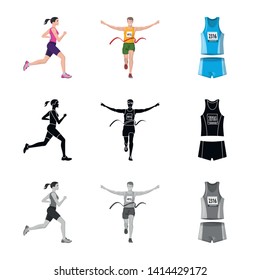 Vector design of sport  and winner icon. Collection of sport  and fitness  stock symbol for web.