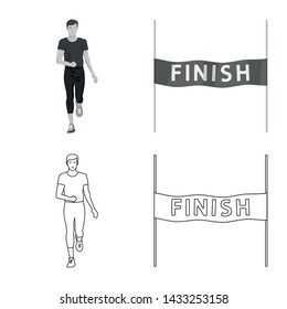 Vector design of sport and winner icon. Collection of sport and fitness stock symbol for web.