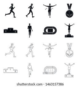 Vector design of sport and winner icon. Collection of sport and fitness stock symbol for web.