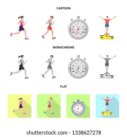 Vector design of sport  and winner logo. Collection of sport  and fitness  stock vector illustration.