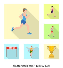 Vector design of sport  and winner logo. Collection of sport  and fitness  stock symbol for web.